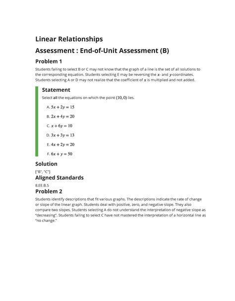 It includes spiralled multiple choice and constructed response questions, comparable to those on the end-of-course Regents examination. . End of unit assessment answer key